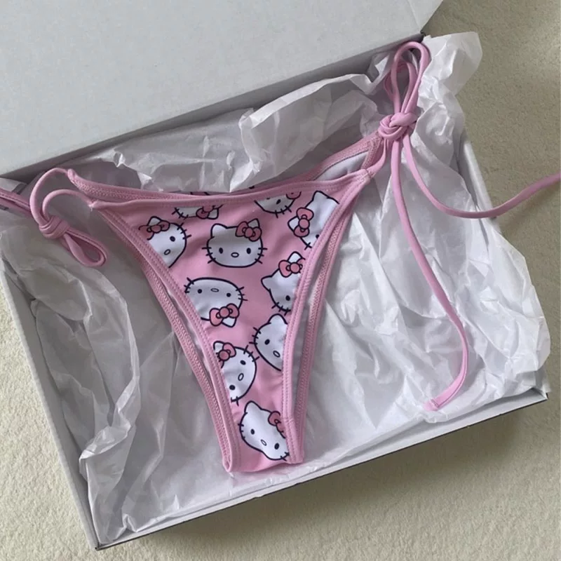 Hello Kitty, милый пляжный купальник, бюстгальтер push-up