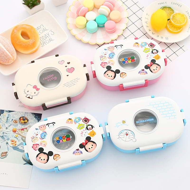Cute portable 304 stainless steel insulated lunch box for girls adults at work and boxed box cartoon Hello