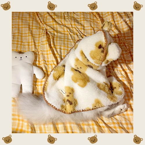 Мягкое брендовое одеяло с капюшоном, накидка, демисезонная утепленная шапка