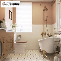 American retro bathroom tiles French caramel color all-porcelain soft light wall tiles toilet bathroom swallow tiles floor tiles