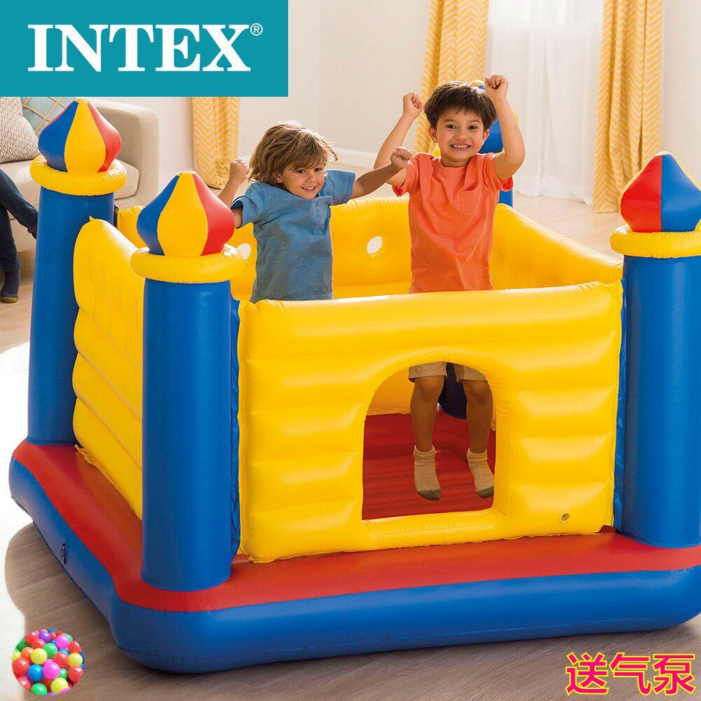 Thickened children small inflatable jumping bed 1-3-6 years old fence baby inflatable castle trampoline bungee kid naughty castle
