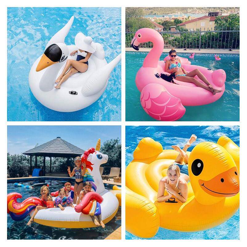 Large Number of unicorns to take a ride in the Rhubarb Ducks swan Flames Birds Seaside Floating Red Crane Floating Lined Up Water Toys