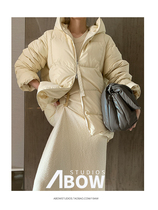 A bow) Large plate imported Over siz large version 95 white goose down high velvet cloud down jacket