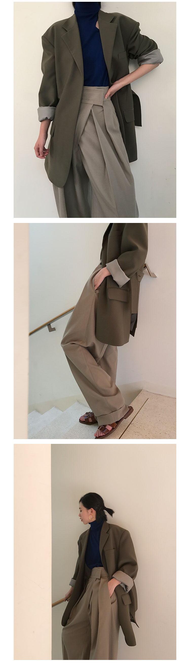Abow 2018 thu đông mới phù hợp với áo khoác retro oversize giản dị đẹp trai khí chất phù hợp với nữ thiết kế thời trang nữ