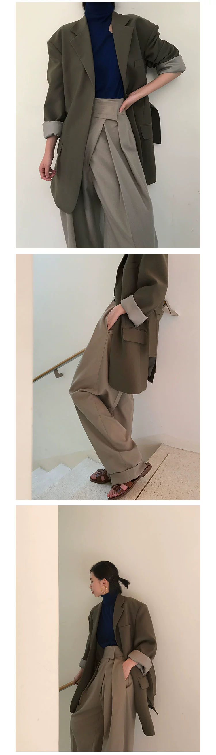 Abow 2018 thu đông mới phù hợp với áo khoác retro oversize giản dị đẹp trai khí chất phù hợp với nữ