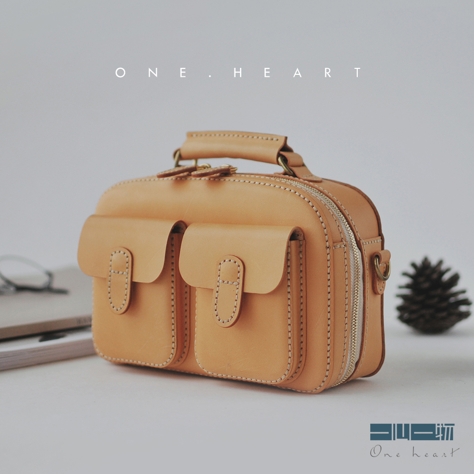 Genuine leather DIY material bag DB04 handmade satchel single shoulder bag retro bag camera bag Bull Leather covered with tannic leather