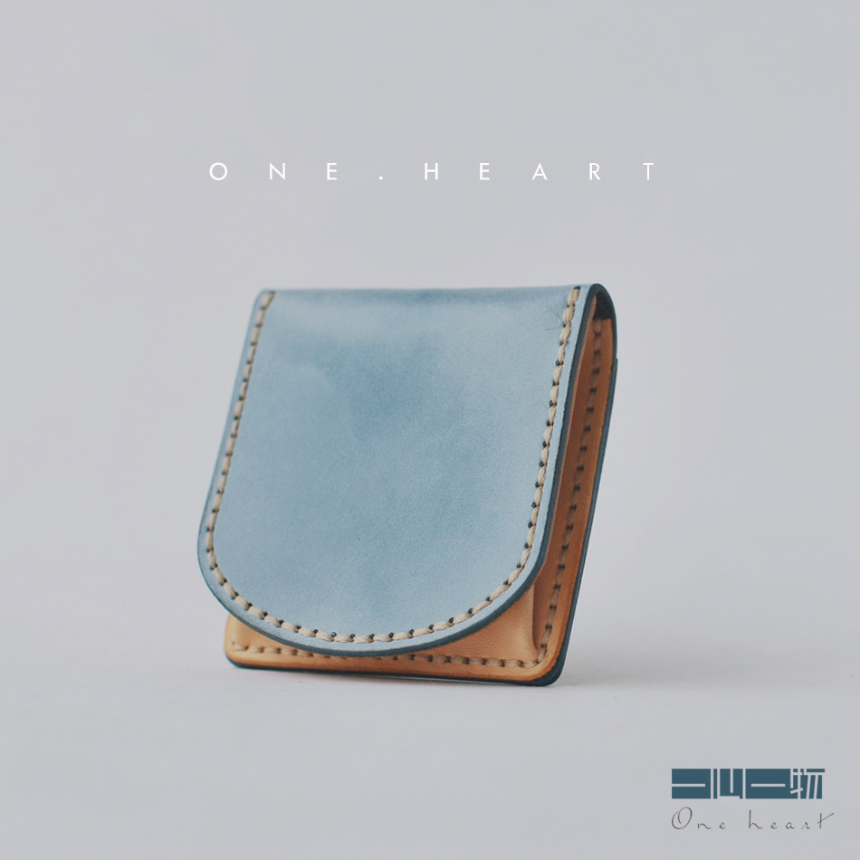 Genuine leather DIY material package QB07 handmade coin wallet wallet with fog wax leather patch leather wallet