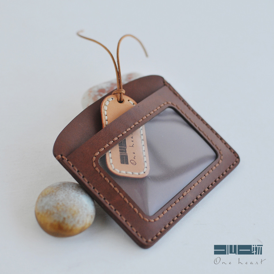 Leather DIY material bag KB04 handmade card bag Simple business card holder lettering customization