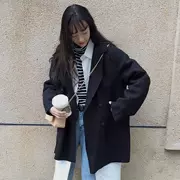 Phù hợp với mùa đông áo khoác len nữ ngắn phần thủy triều hoang dã chic retro cao lạnh tính khí xã hội phiên bản Hàn Quốc