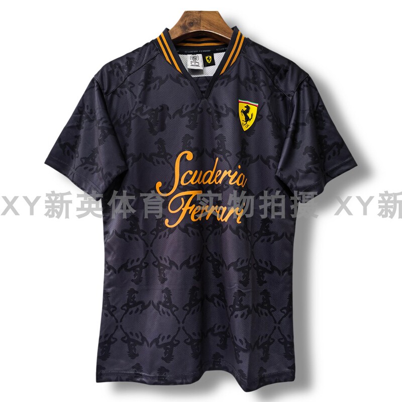 F1 Ferrari T-Shirt Team Racing Uniform Ferrari Special Edition Black Short-Sleeved V Neck Casual Top F1 Ferrari T-Shirt Team Racing Uniform Ferrari Special Edition Black Short-Sleeved V Neck Casual Top