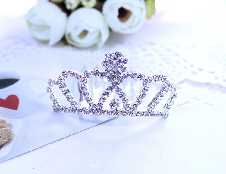 Hàn Quốc phụ kiện tóc trẻ em mũ đội đầu rhinestone vương miện chèn công chúa kim loại hoa đầu mô hình phổ biến cô gái kẹp tóc mô hình kim cương tốt - Phụ kiện tóc