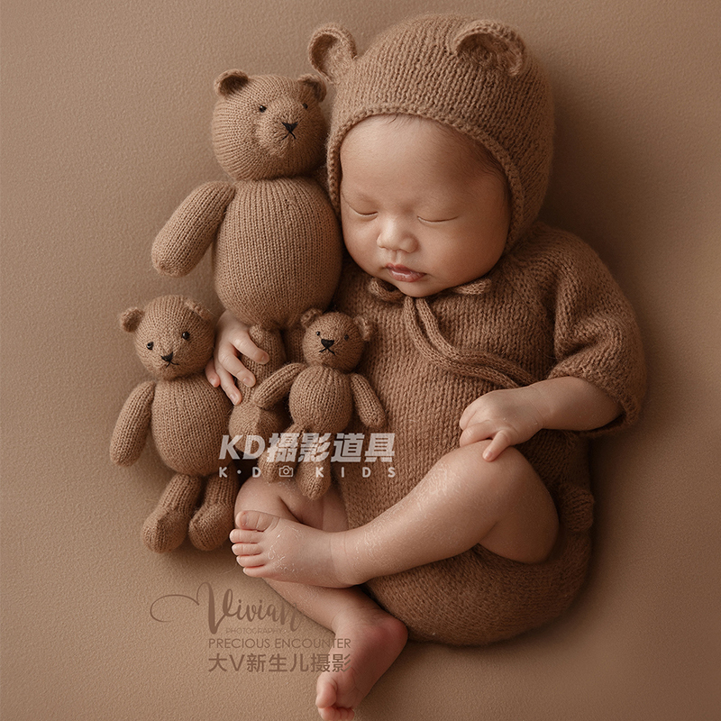 Children's Photography, Baby Photo Props, Newborn Baby Full-Month Photo Shoot Clothing, Bear-Themed Maternity Photo Studio