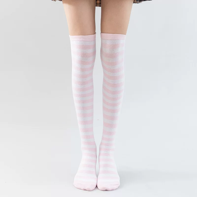 Японские фуксия knee socks с бантом, стиль лолита, косплей