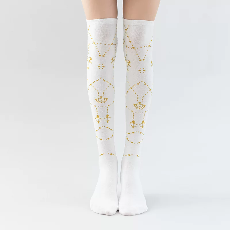 Японские фуксия knee socks с бантом, стиль лолита, косплей