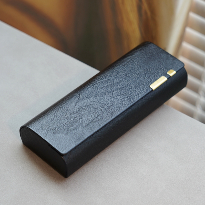 Portable Leather Decorative Glasses Case, Pressure-Resistant and Drop-Resistant, Bright-Colored Glasses Storage Box, Suitable for Most Glasses