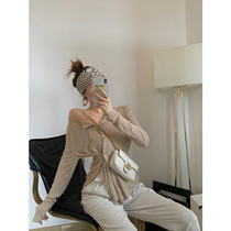 NSS COLLECTION asymmetric placket design long sleeve top autumn slim Joker slim fit base shirt