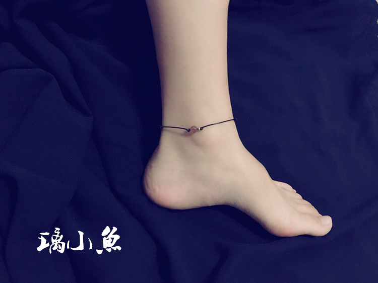 [Cá thủy tinh] thích một dòng thu hút hoa đào pha lê 14K túi vàng đính hạt vòng chân bạn gái tặng quà cho bạn gái vòng đeo chân cho nữ