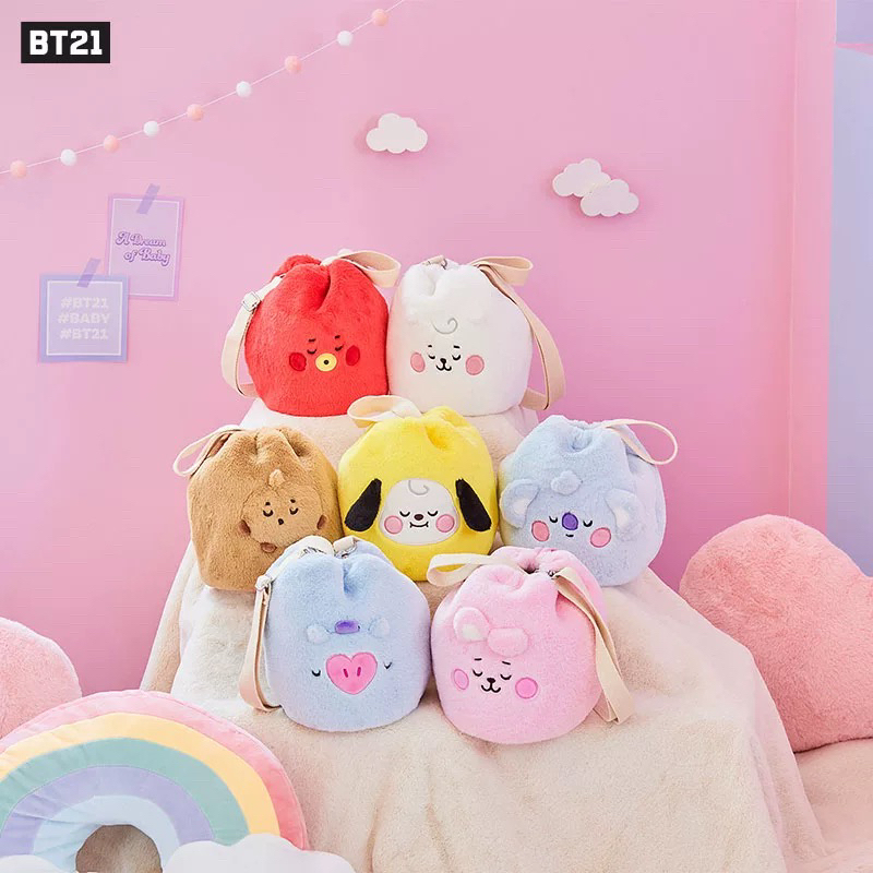 Bt21 Dream Baby Series Large-Capacity Bucket Bag Cartoon Anime Crossbody Bag Line Friends