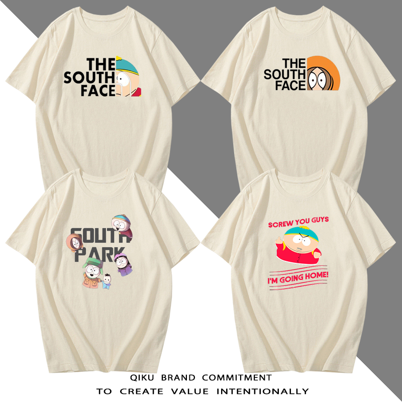Футболка South Park с надписью Южный Парк, Kenny в коротком рукаве, одежда вокруг Kenny, полурукавная футболка