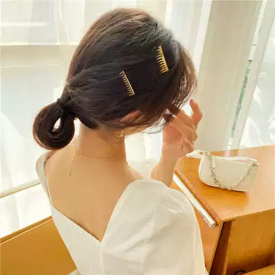 Korean net red metal incognito ins hairpin female comb Cute Liuhai clip hairpin hair accessories temperament girl headdress