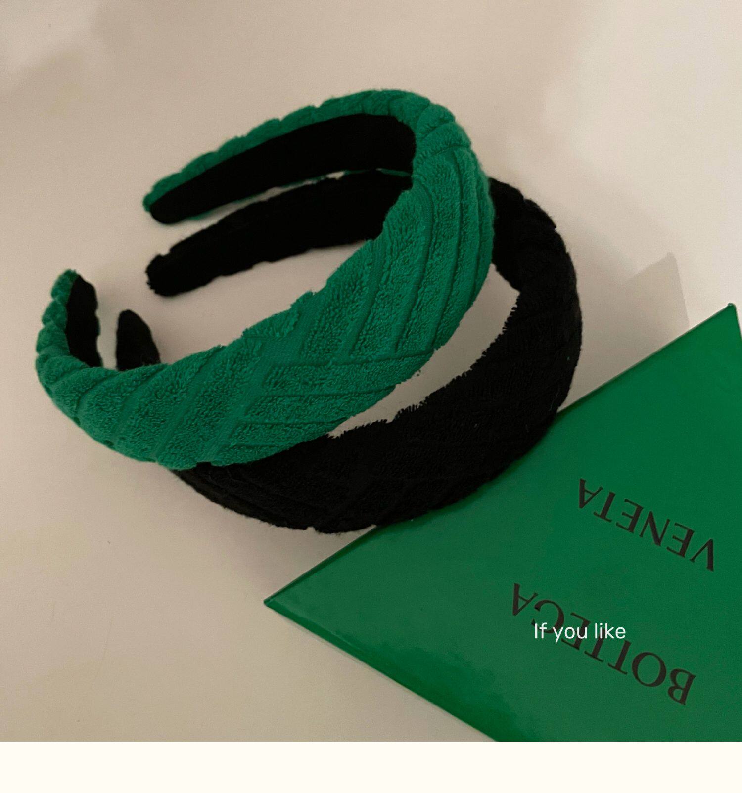 韩国东大门新款洋气编织毛茸茸绿色发箍发卡女简约洋气发饰详情1