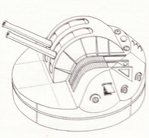 1 700 89 type 127mm high-angle gun A1 type modified to two 4-seat aircraft carriers(without barrel)