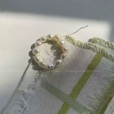 AL homemade Baroque handmade pearl ring niche jewelry ins natural pearl bead ring simple temperament