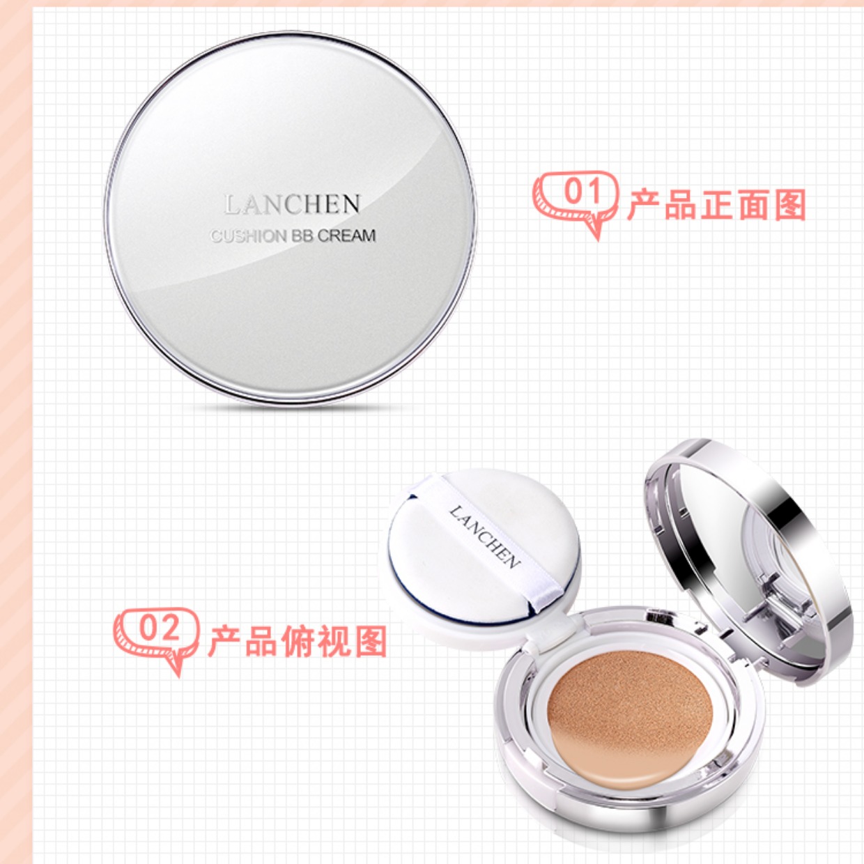 Korea Blue Show Light Natural Air Cushion BB Cream Kem che khuyết điểm Cách ly chống nhăn Kem dưỡng ẩm kéo dài Chính hãng cc cream nào tốt