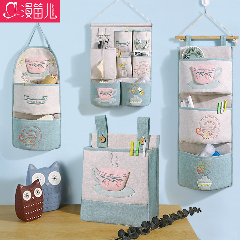 Cashier Bag Hanging Bag Wall Hanging Dormitory Small Cloth Bag Headboard Containing Hanging Bag Cloth Art Collection Bag Wall Hanging Bag Cute