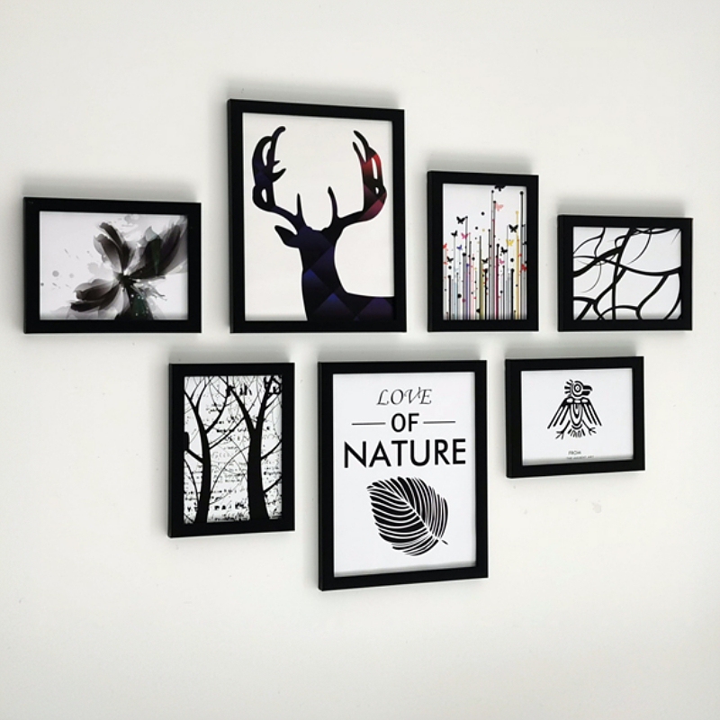Nordic Style Photo Wall Creative Wall-Mounted Combination Photo Frame Wall No-Drill Photo Wall Hotel Guesthouse Wall Decoration Frame Nordic Style Photo Wall Creative Wall-Mounted Combination Photo Frame Wall No-Drill Photo Wall Hotel Guesthouse Wall Decoration Frame