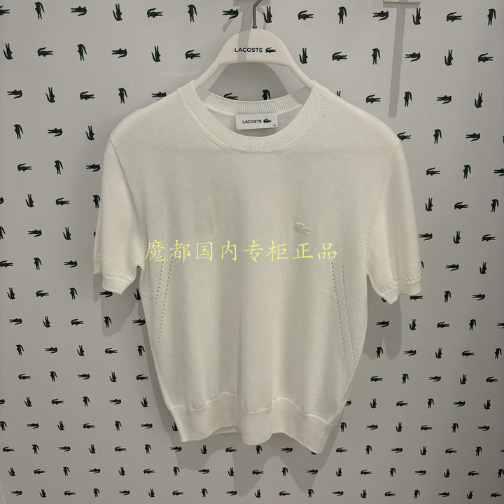 French Crocodile Af5025 Lacoste 2026 New Autum Women's Fashion Short-Sleeved Knitwear