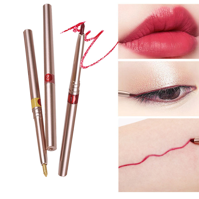 Lip Pen official flagship store waterproof and persistent moisturizing not easy to drop the color lip line pen lipstick bi-use