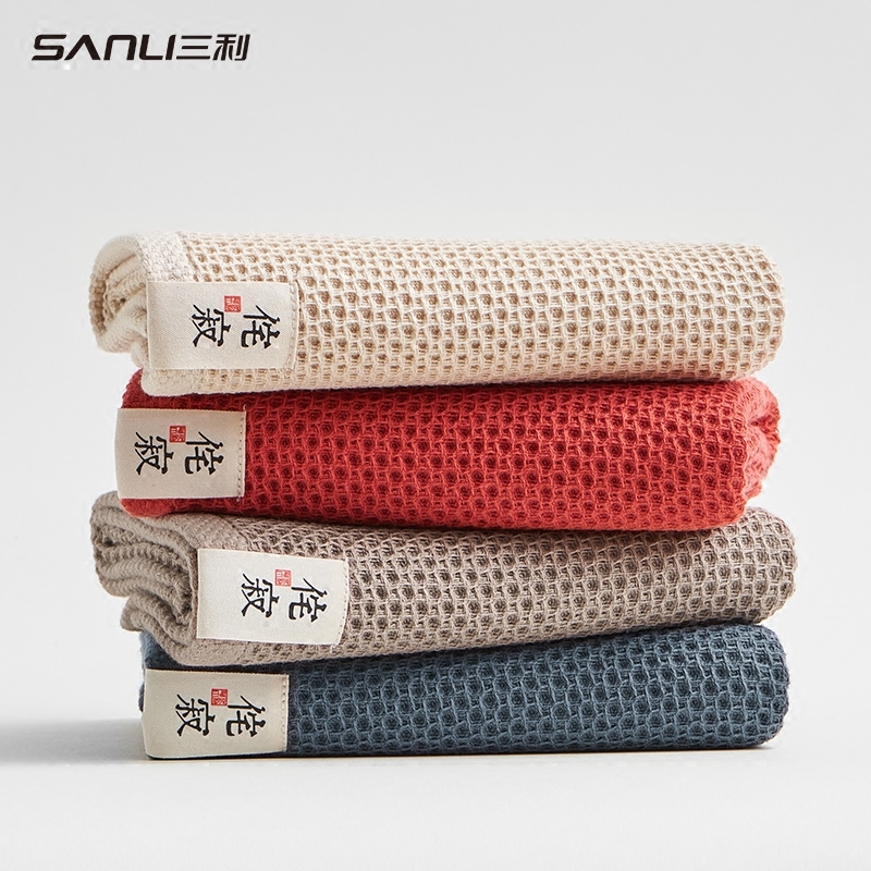 Sanli towel pure cotton absorbs the hair household with adult men and women gauze to wash face towel soft dry