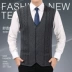 Mùa thu và mùa đông tuổi trung niên áo len nam nam V-cổ áo len trung niên đan áo len vest vest vai dày áo vest nam Dệt kim Vest