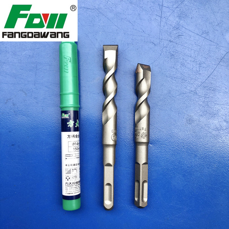Square Handle Electric Hammer Drill Bit with Four Grooves, Threaded Alloy Chisel, Wiring Slotting Tool, Tungsten Steel Flat Chisel