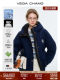 VEGA CHANG Anxin Velvet Workwear Parka Down Jacket Mujer Pelo De Mapache Chaqueta De Tela De Tres Pruebas