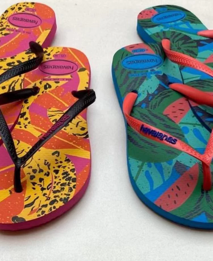 Спот новые havaianas Havana тропический стиль нескользящие тонкий ремешок женские сланцы пляжные тапочки