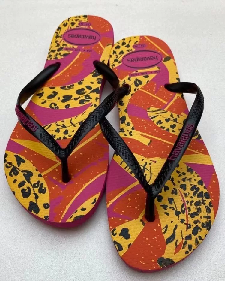 Спот новые havaianas Havana тропический стиль нескользящие тонкий ремешок женские сланцы пляжные тапочки
