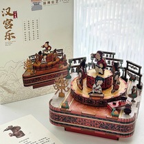 National Museum of China Handmade DIY Building Block Music Box Birthday Gift Girl Assembled Han Palace Music Box