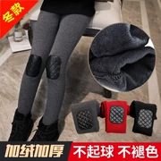 Quần 4 bé gái cotton cộng với nhung dày 6 bé quần dài giản dị mùa đông 3-5-8 tuổi Quần legging bé gái mặc 7