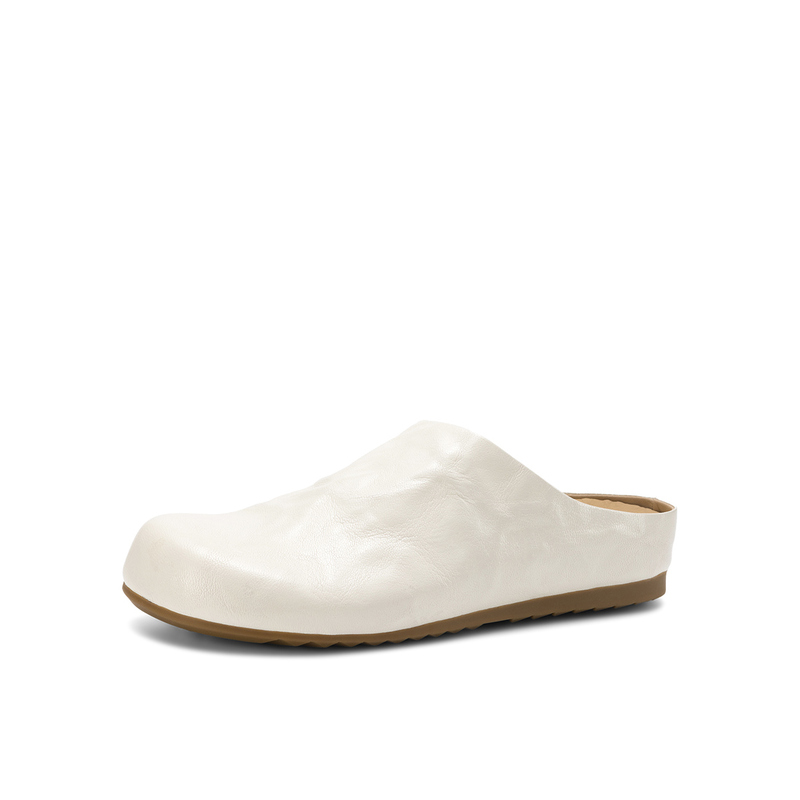 【Highly Recommended】Vegetable-Tanned Handcrafted Sheepskin Mules with a High Instep/Comfortable for Pregnant Women, Worry-Free Wear