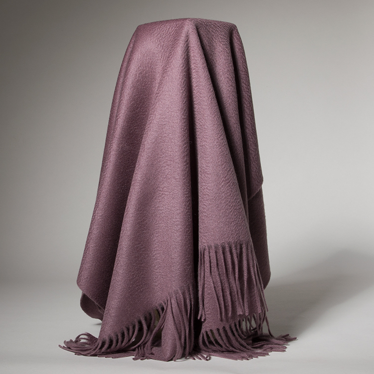 100% Cashmere Ripple Pure Cashmere Heavyweight Thick Scarf Autumn and Winter Thickened High-End Dual-Use Shawl