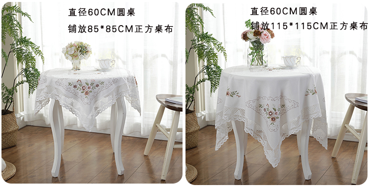 Khăn trải bàn bằng vải sân vườn nhỏ tươi ren phòng khách hình chữ nhật bàn cà phê khăn trải bàn tròn khăn trải bàn thêu rỗng - Khăn trải bàn khăn trải bàn trà