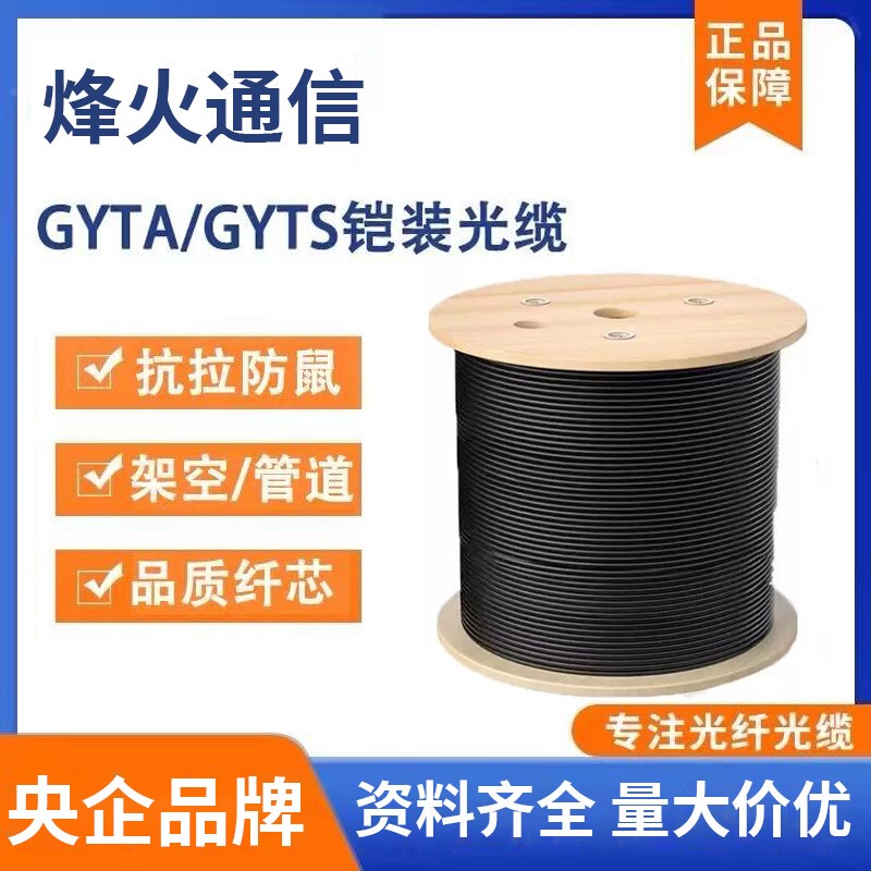 Fiberhome Communications Gyta/Gyts Outdoor Single-Mode Armored Optical Cable 4/6/8/12/24/48/96/144 Core Fiber Optic Fiberhome Communications Gyta/Gyts Outdoor Single-Mode Armored Optical Cable 4/6/8/12/24/48/96/144 Core Fiber Optic