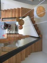 Xiamen solid wood stair treads light luxury villa duplex high-rise stair handrails