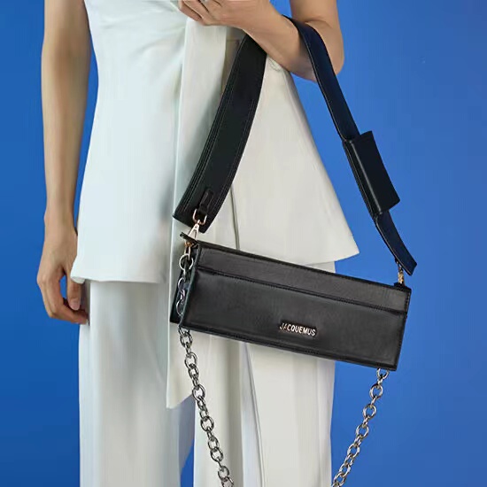 Jacquemus Chain Baguette Bag European and American Fashion Niche Runway Style Underarm Bag Rectangular Shoulder Handbag