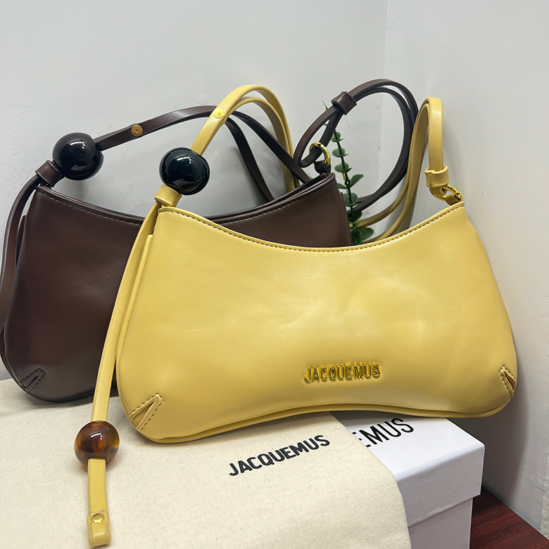 Jacquemus Niche Design High-End Single Shoulder Crossbody Bag Fashionable Beaded Adjustable Baguette Bag Underarm Bag