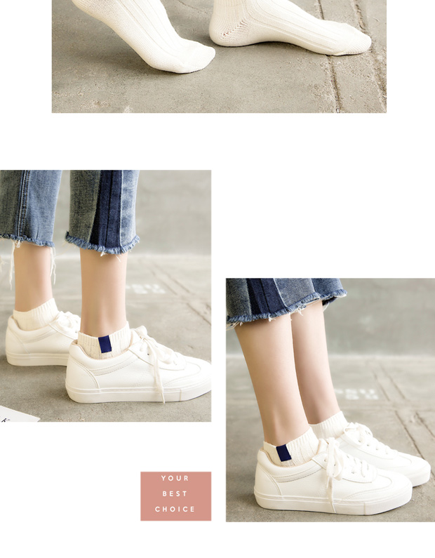 Tất nữ Hàn Quốc vớ cotton ngắn vớ dễ thương nông miệng Hàn Quốc thấp giúp thuyền vớ đại học hoang dã vớ ngắn khử mùi - Vớ sợi tre vớ sợi tre khử mùi 