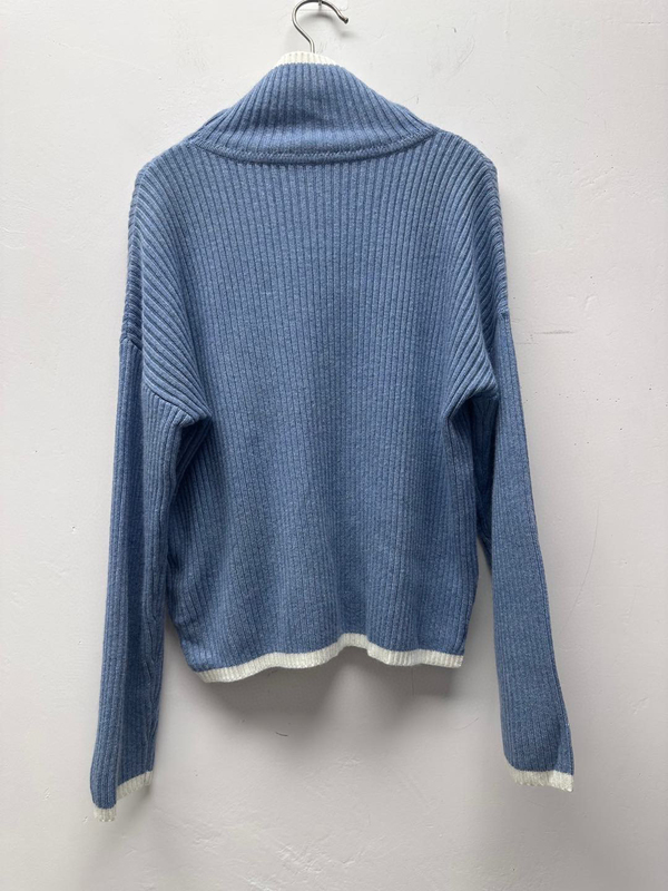Angora Wool Half-Turtleneck Ribbed Sweater for Women, Casual Style, Lw00734P5, Wool and Rabbit Fur