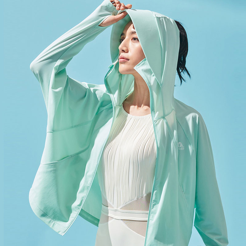 Percy and ice silk sunscreen clothing UPF50 women's anti-UV breathable air-conditioning shirt ultra-thin long-sleeved skin windbreaker